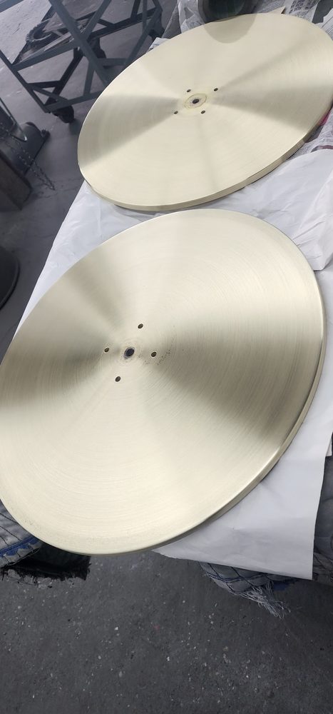 Brushed Brass Discs — All Bright Metal Finishing project photo