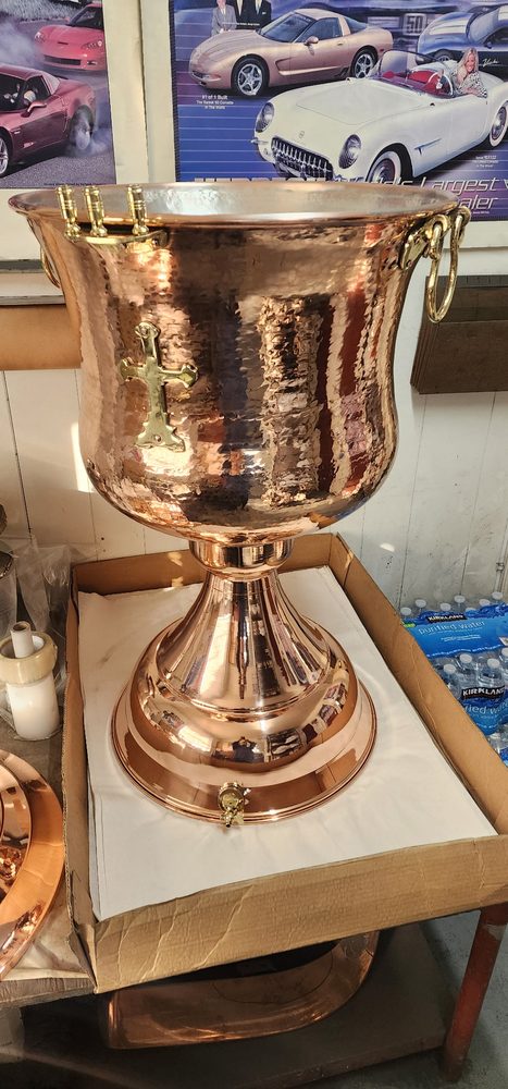 Hammered Copper Urn — All Bright Metal Finishing project photo