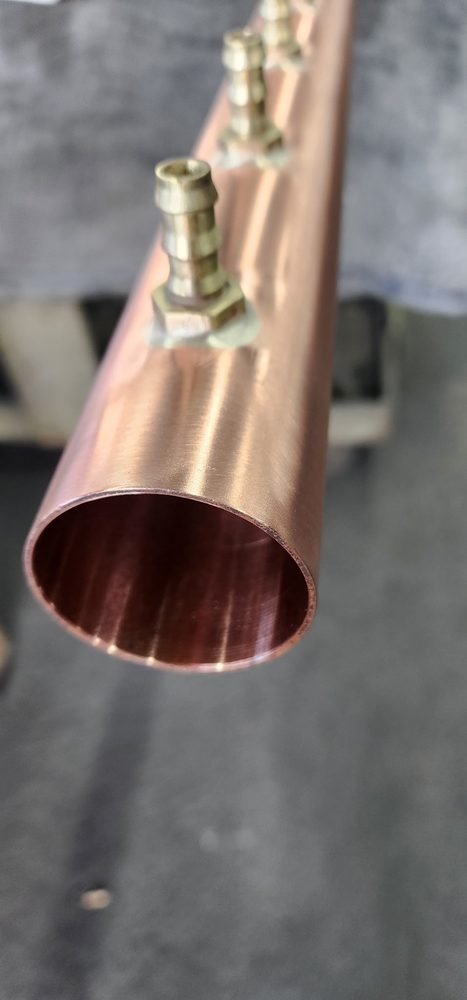 Manifold Fitting Detail — All Bright Metal Finishing project photo